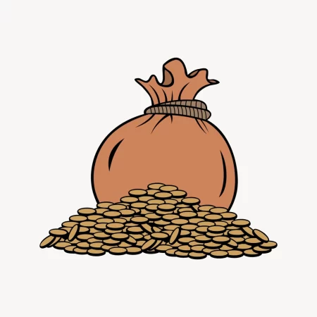 Money bag clipart, object illustration