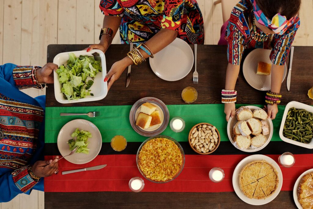 photo of people having feast