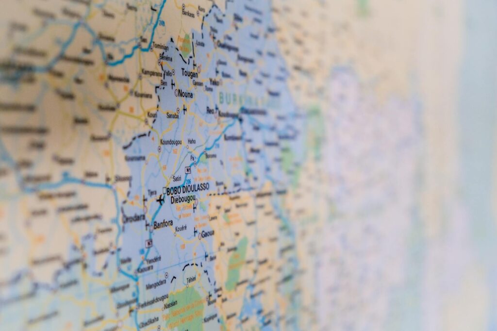 close up shot of a map