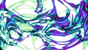 Abstract swirling patterns of purple, blue, and green.